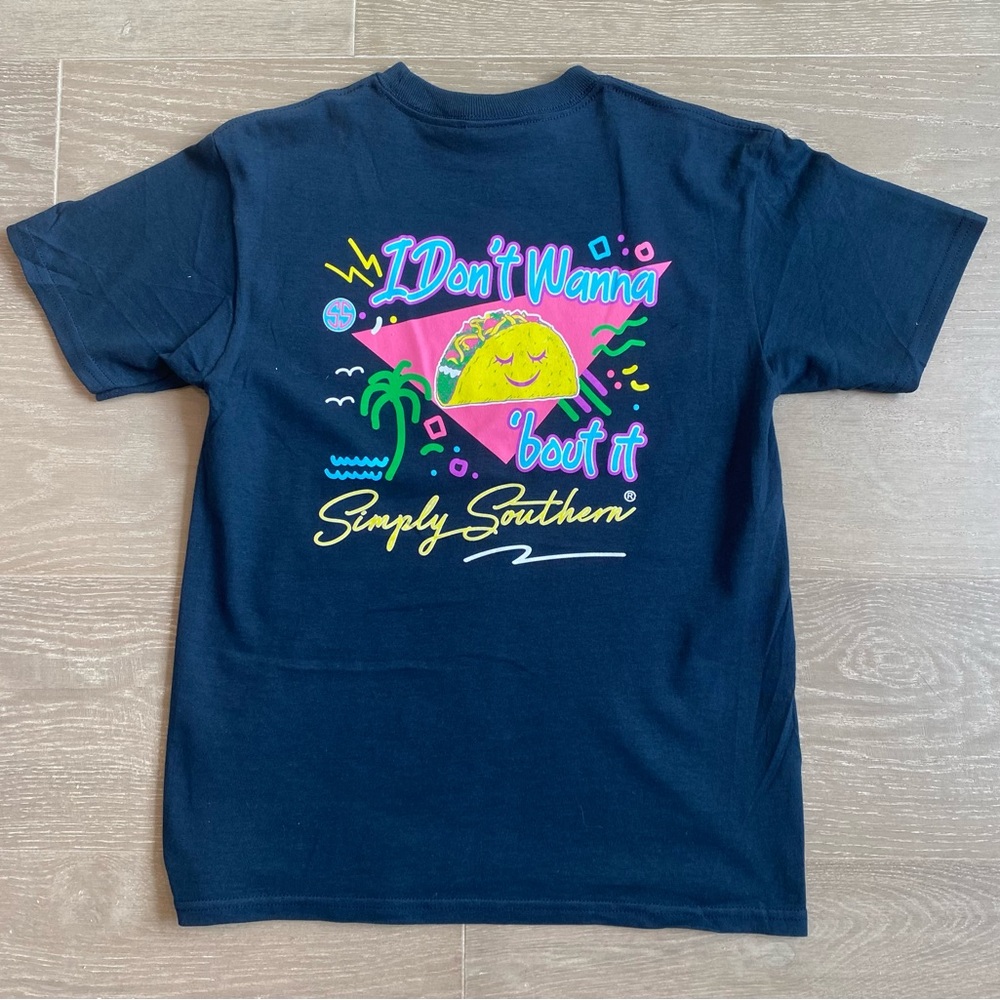 Kid’s Simply Southern Taco T-shirt, Unisex Youth small, medium, and large